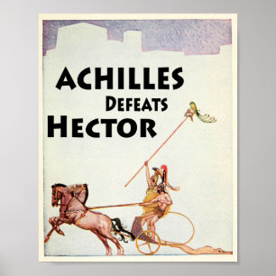 Achilles tötet Hector in der Illiad-Illustration Poster