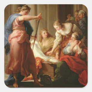 Achilleus am Gericht von König Lycomedes mit Quadratischer Aufkleber