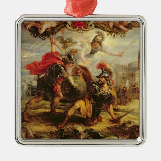 Achilleus, der Hector, 1630-32 besiegt Silbernes Ornament (Vorne)