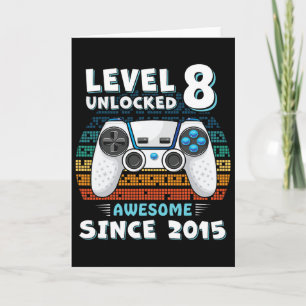 Acht 8 Jahre Sonnenson Boy Funny Gamer 8 Jahre alt Karte