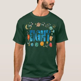 Acht 8jährige sonnige Astronomie 8. Jahre alter Ge T-Shirt