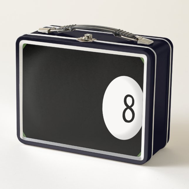 Acht Ball Billiard Theme Lunch Box (Vorderseite)