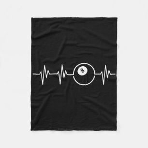 Acht Ball Heartbeat Funny Billiard Lover oder spie Fleecedecke