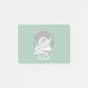 Acht Ball-Pool-Haifisch-Logo mit Namen Post-it Klebezettel