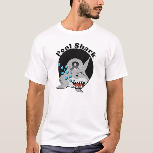 Acht Ball-Pool-Haifisch T-Shirt (Vorderseite)