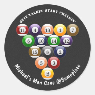 Acht-Ball-Rack-Billard-Balls 8-Ball-Pool-Spiel Runder Aufkleber