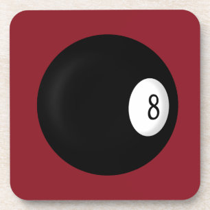 Acht Ball Red Poll Table Square Untersetzer