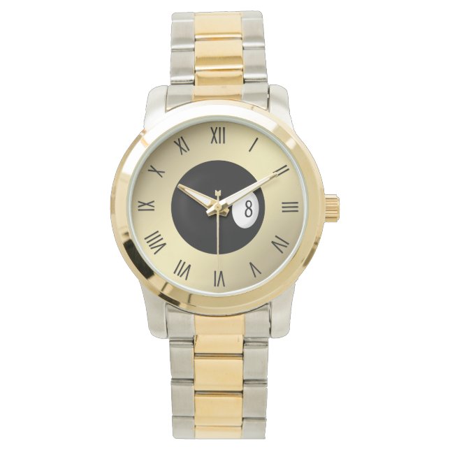 Acht Ball römische Zahlen Armbanduhr (Vorderseite)