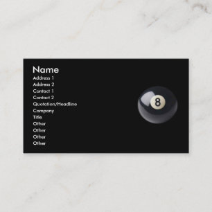 Acht-Ball-Visitenkarte Visitenkarte