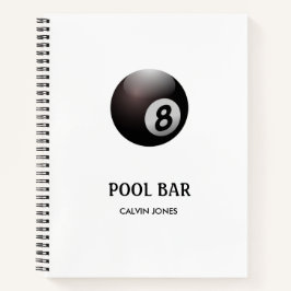 Acht Ballbecken Bar weiß Notizbuch
