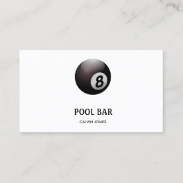 Acht Ballbecken Bar weiß Visitenkarte
