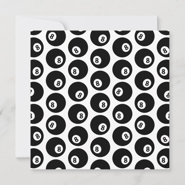 Acht Billard-Billard-Muster CUSTOM-FARBE Einladung (Vorderseite)