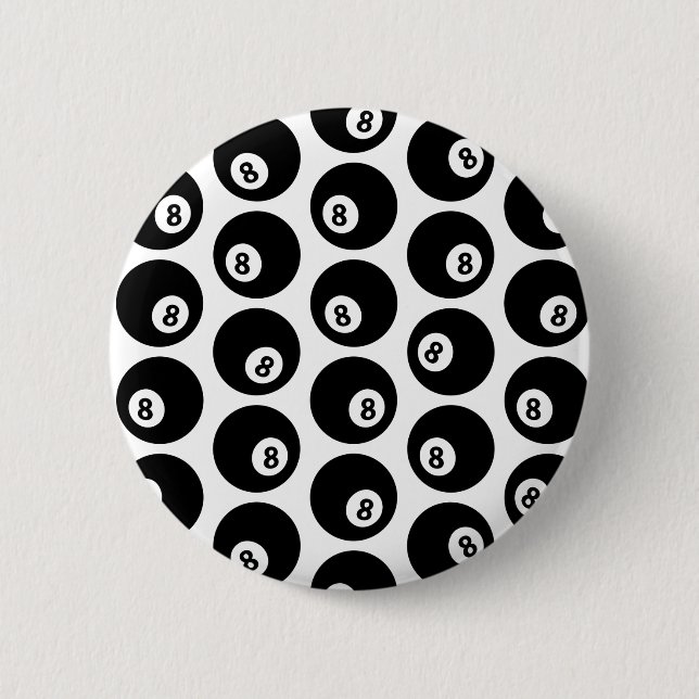 Acht Billard Billard Pool Muster CUSTOM FARBE Button (Vorderseite)