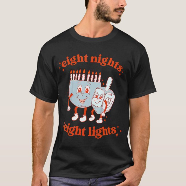 Acht Crazy Nights Weihnachtsweihe Hannukah jüdisch T-Shirt (Vorderseite)