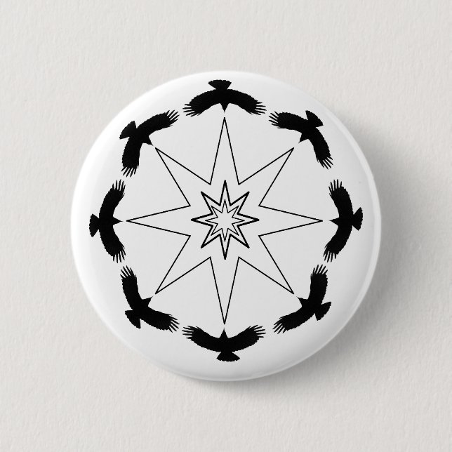 Acht Crow Star Button (Vorderseite)