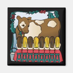 Acht Dienstmädchen melken Magnet