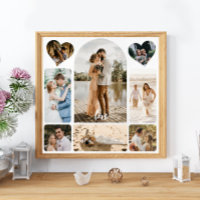 Acht Foto Collage Couple Wedding Eintritt Zeichen