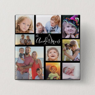 Acht Foto der Monogram-Familie individuell Button