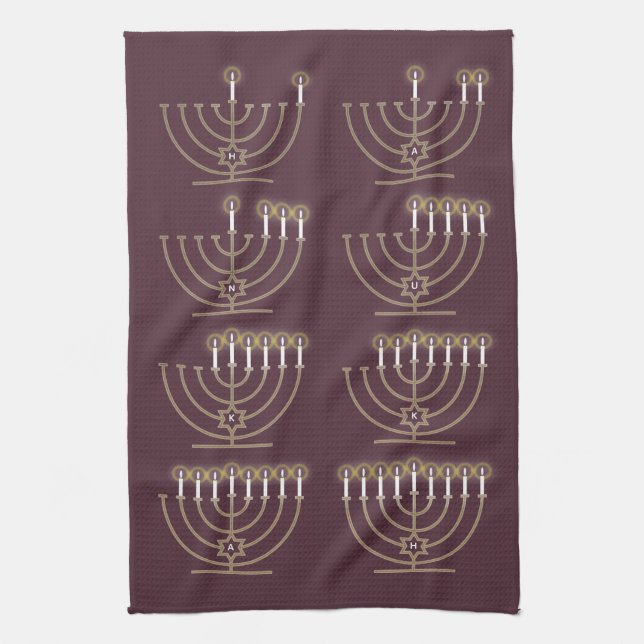 Acht Hanukkah Nächte Küchentücher (Vertikal)