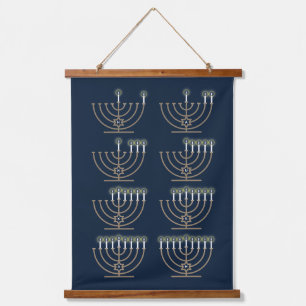Acht Hanukkah-Nächte Wandteppich Mit Holzrahmen