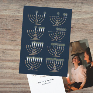 Acht Hanukkah Nights Foto Holiday Card Feiertagskarte