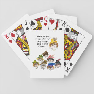 Acht humorvolle Bridge-Spieler Damen Spielkarten