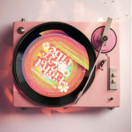 Acht ist ein Vibe Groovy Retro Vinyl 8. Groovy Einladung