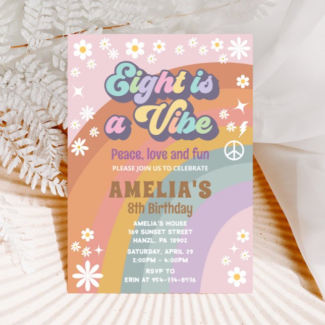 Acht ist eine lebhafte Einladung zum Geburtstag (Von Creator hochgeladen)