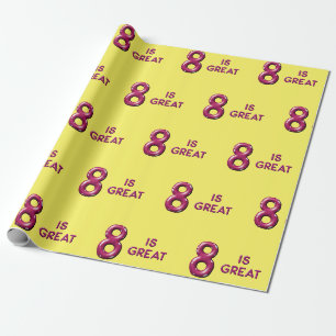 Acht ist groß 8. Geburtstag Geschenkpapier