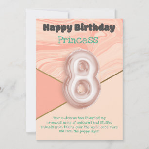 Acht Jahre alte Mädchen Happy Birthday Card
