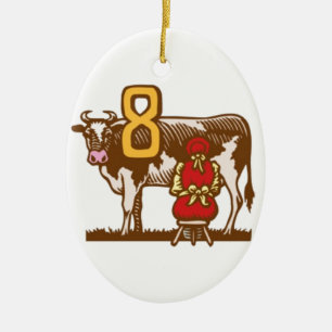 Acht Mädchen ein-Melken Keramikornament