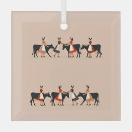 Acht Mädchen haben einen Milchschnitt-out-Stift 4 Ornament Aus Glas