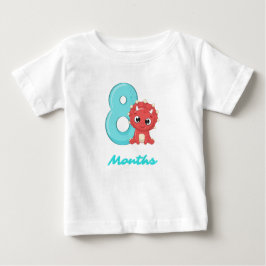 Acht Monate niedlicher Dinosaurier Baby T - Shirt
