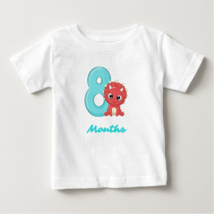 Acht Monate niedlicher Dinosaurier Baby T - Shirt