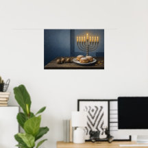 Acht Nächte am Tisch Hanukkah Poster