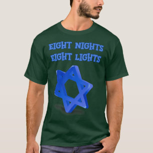 Acht Nachtlichtstern von David Hanukkah T-Shirt