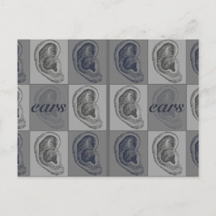Acht Ohren Grafik Postkarte
