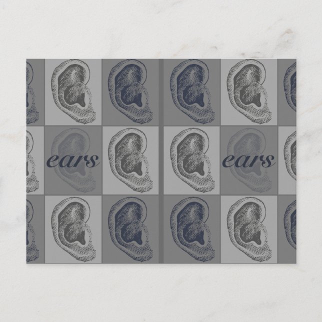 Acht Ohren Grafik Postkarte (Vorderseite)
