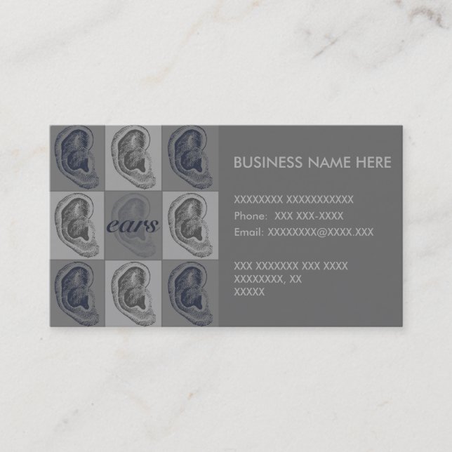 Acht Ohren grafisch Visitenkarte (Vorderseite)