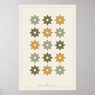 Acht-Punkte-Sternmuster-Wandkunstposter, Sage Oli Poster