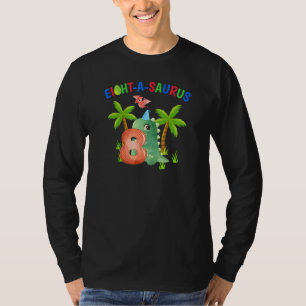 Acht Saurus 8. Der Geburtstag Boy Dinosaurier 8 Ja T-Shirt