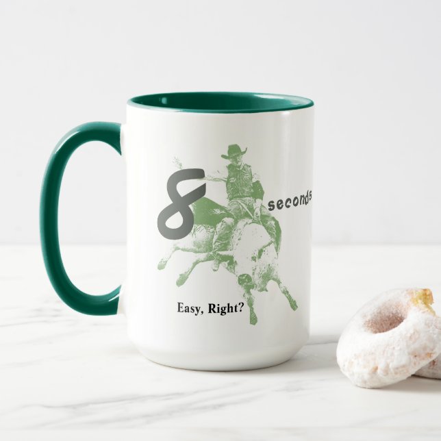 Acht Sekunden, einfach nicht wahr? Bull Riding Des Tasse (Mit Donut)