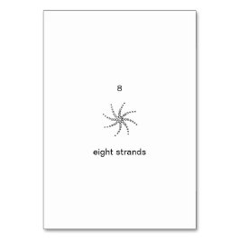 Acht Stränge, benutzerdefinierte Zahlenanhänger Tischnummer