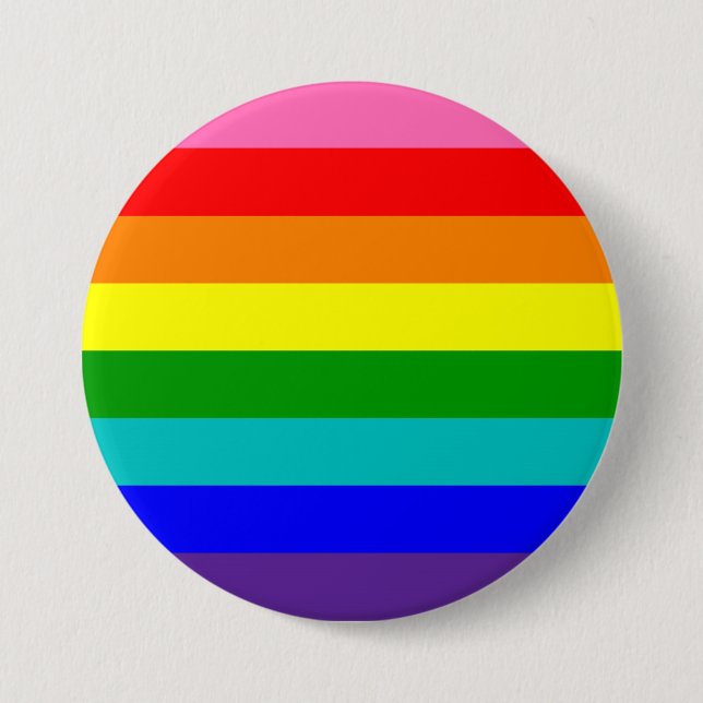 Acht Stripe-Regenbogen-Flagge Button (Vorderseite)