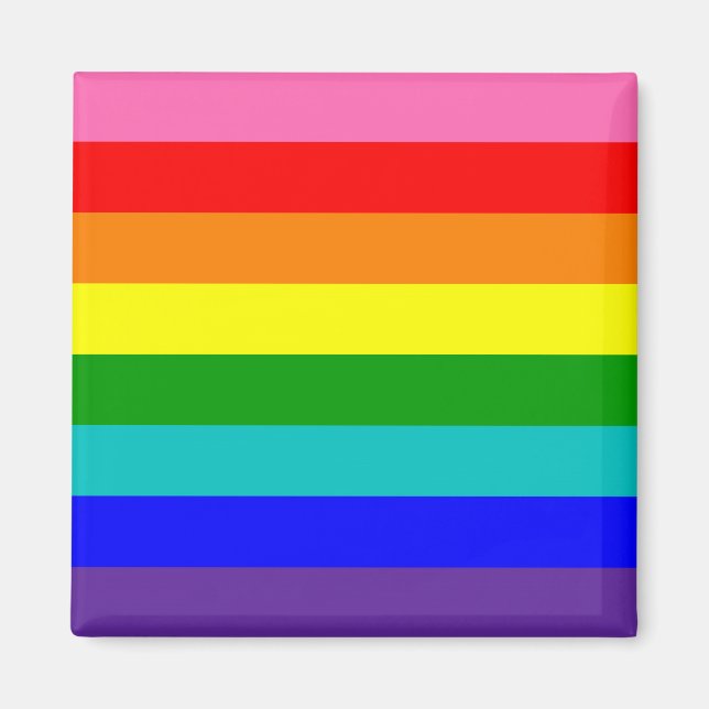 Acht Stripe-Regenbogen-Flagge Magnet (Vorne)