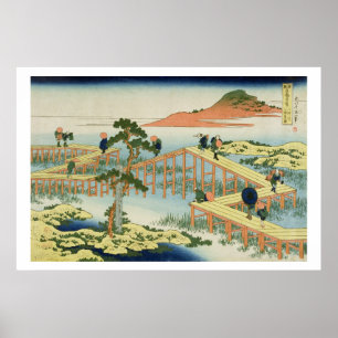 Acht-teilige Brücke, Provinz Mucawa, Japan, c.18 Poster