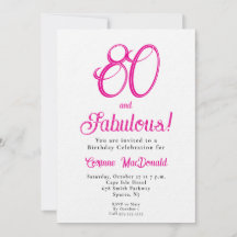 Acht und fantastisch Skript Pink 80. Geburtstagsfe