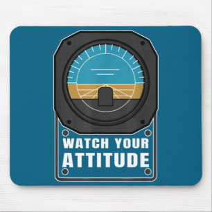 Achte auf deine Einstellung Pilot Luftfahrt Geburt Mousepad