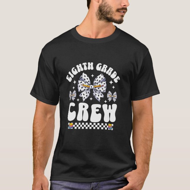 Achte Crew Lehrer Coquette Bow Dalmati T-Shirt (Vorderseite)