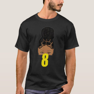 Achte Geburtstagsjunges Afrikanisches Mädchen Brai T-Shirt